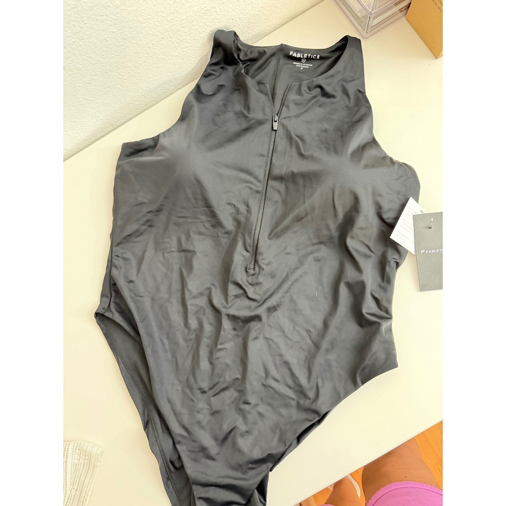 Fabletics Women's Black One-Piece Zipper Swimsuit